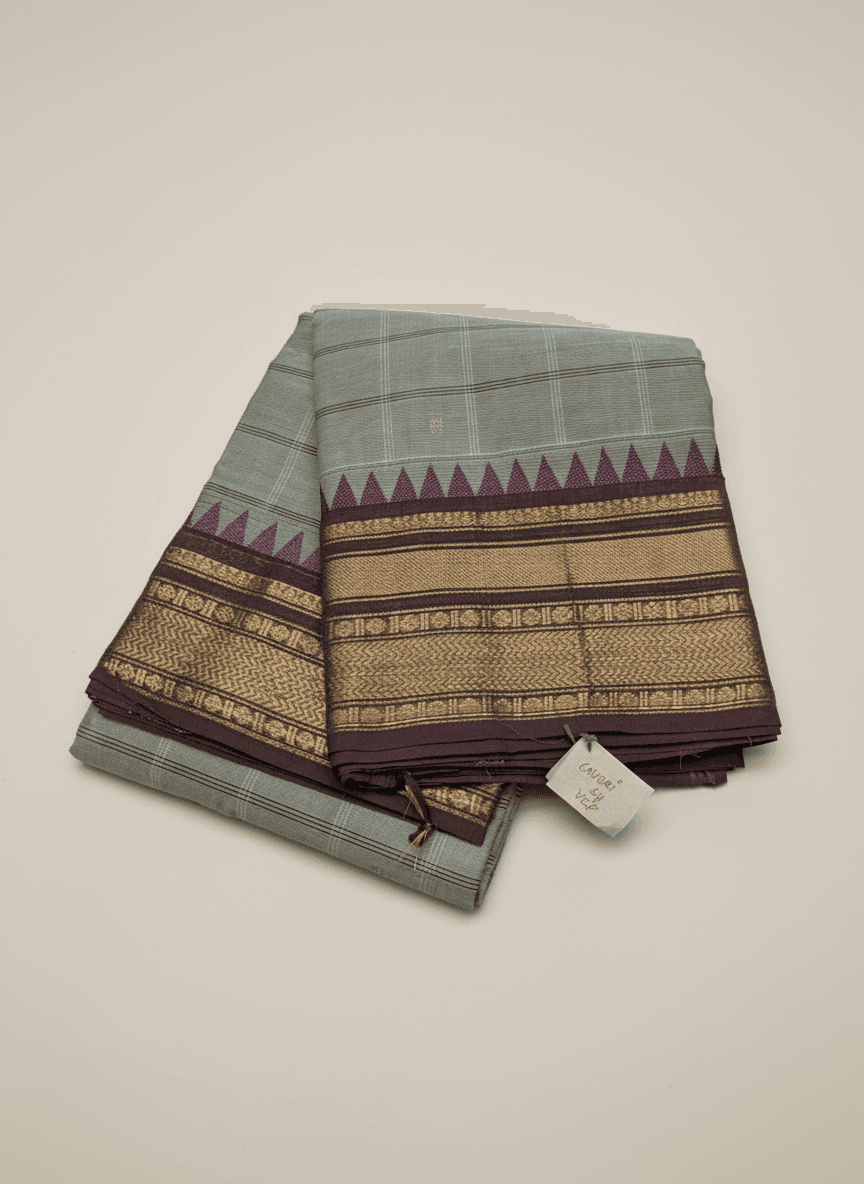 Kanchipuram Foam Green Silk Saree — product view