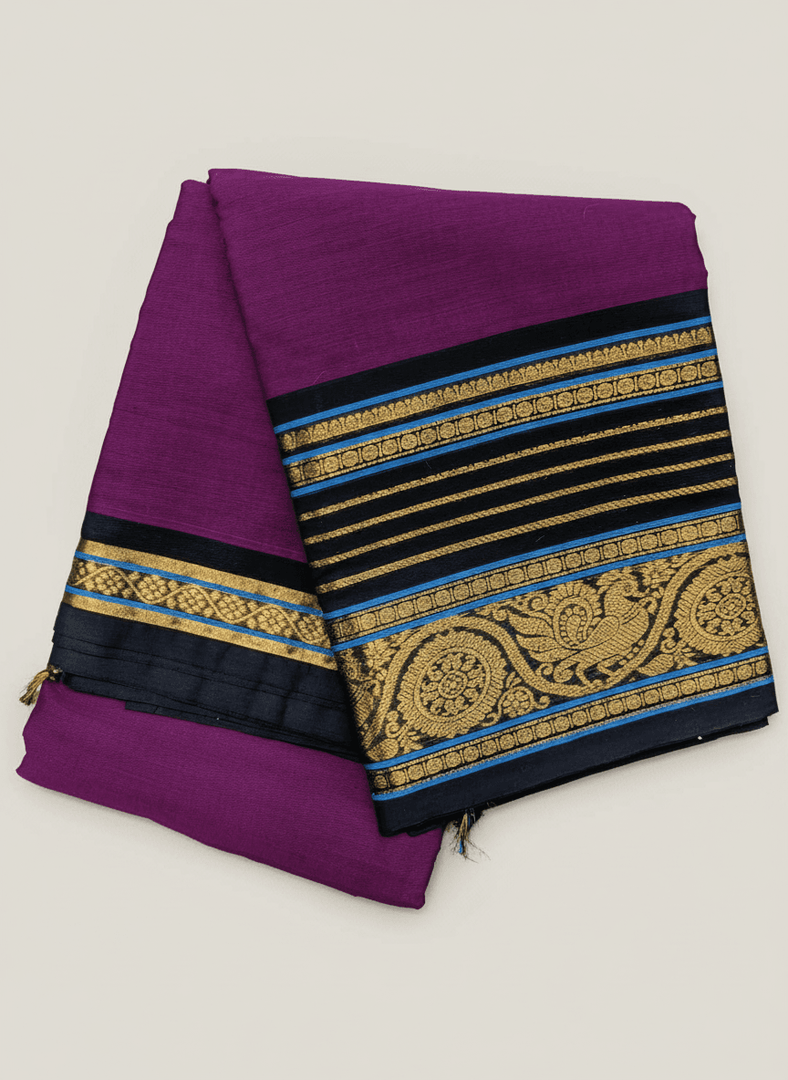 Pattu Magenta Silk Saree — product view