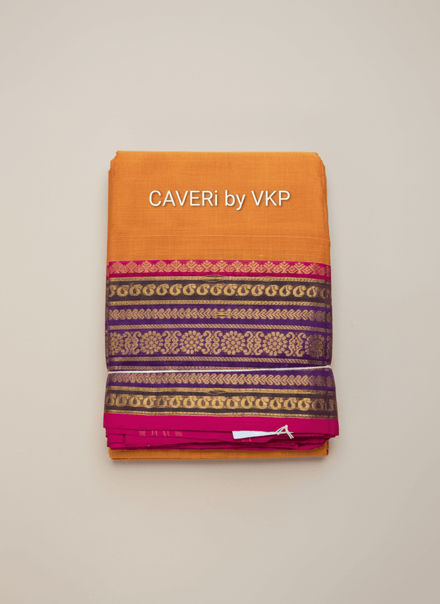 Pattu Orange Silk Saree — product view